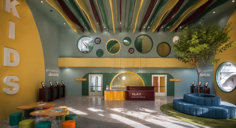 Área infantil e espaços de apoio, projeto da ARS
